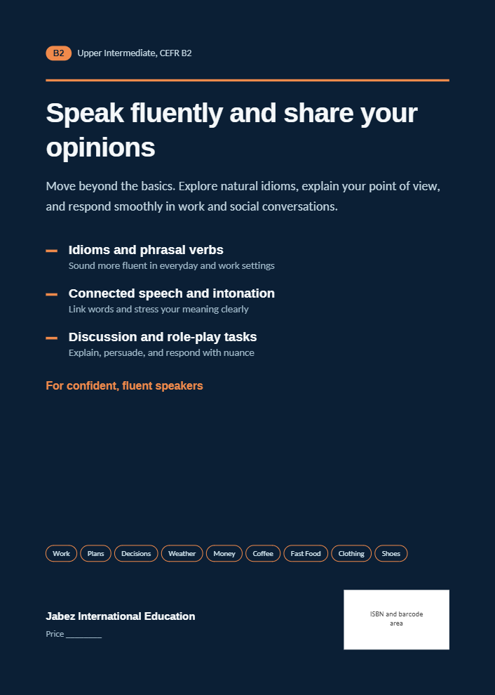 Daily English B2 뒷면 표지 — Speak fluently and share your opinions
