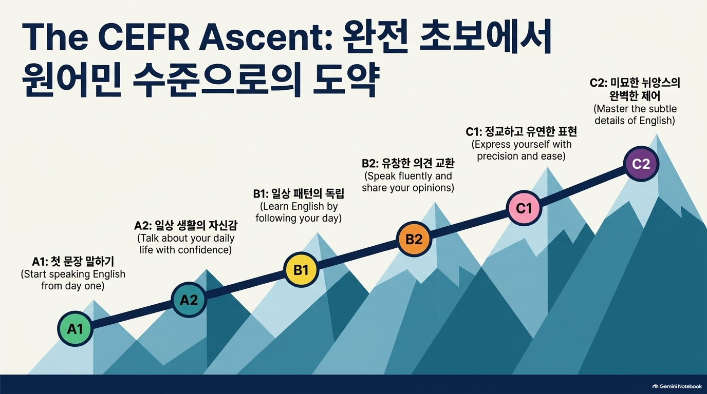 The CEFR Ascent: 완전 초보에서 원어민 수준까지의 도약