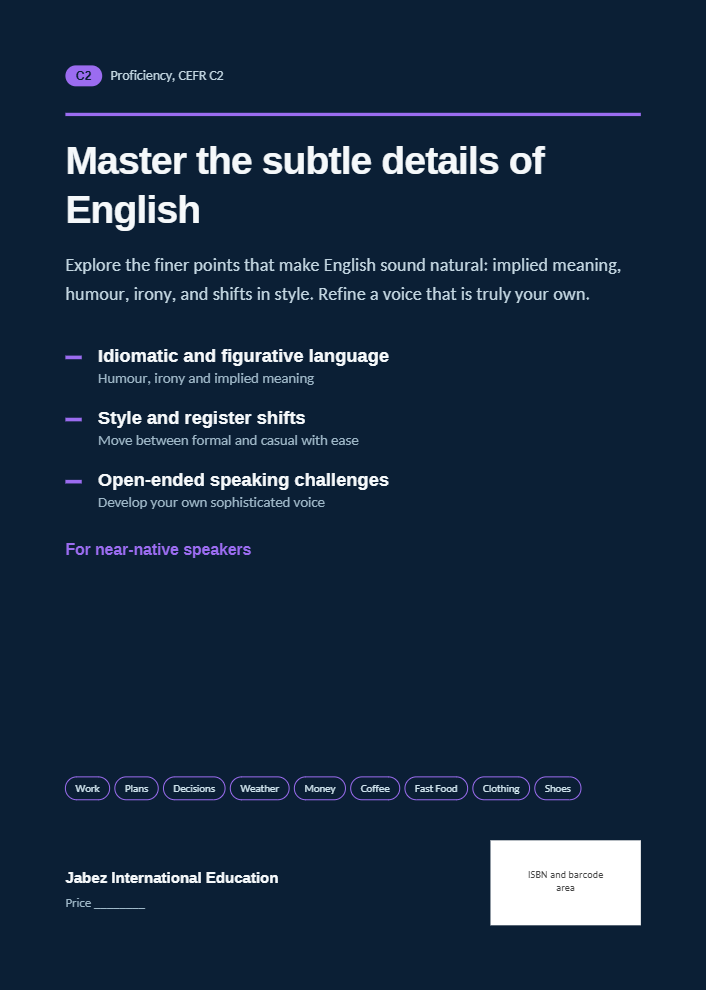 Daily English C2 뒷면 표지 — Master the subtle details of English