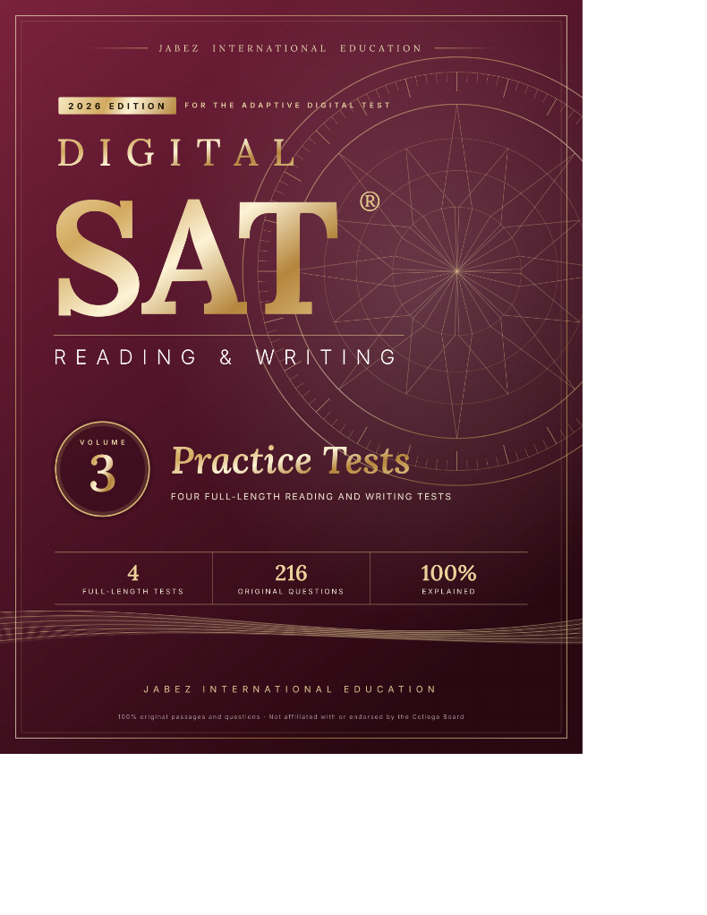Jabez Digital SAT Reading & Writing Volume 3 Practice Tests 교재 표지