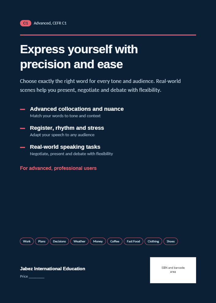 Daily English C1 뒷면 표지 — Express yourself with precision and ease