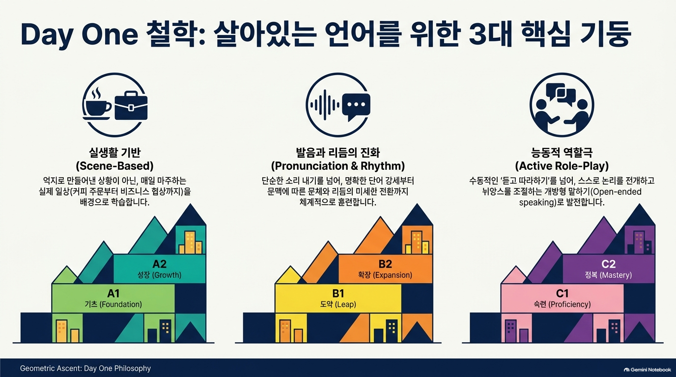 Day One 철학: 살아있는 언어를 위한 3대 핵심 기둥